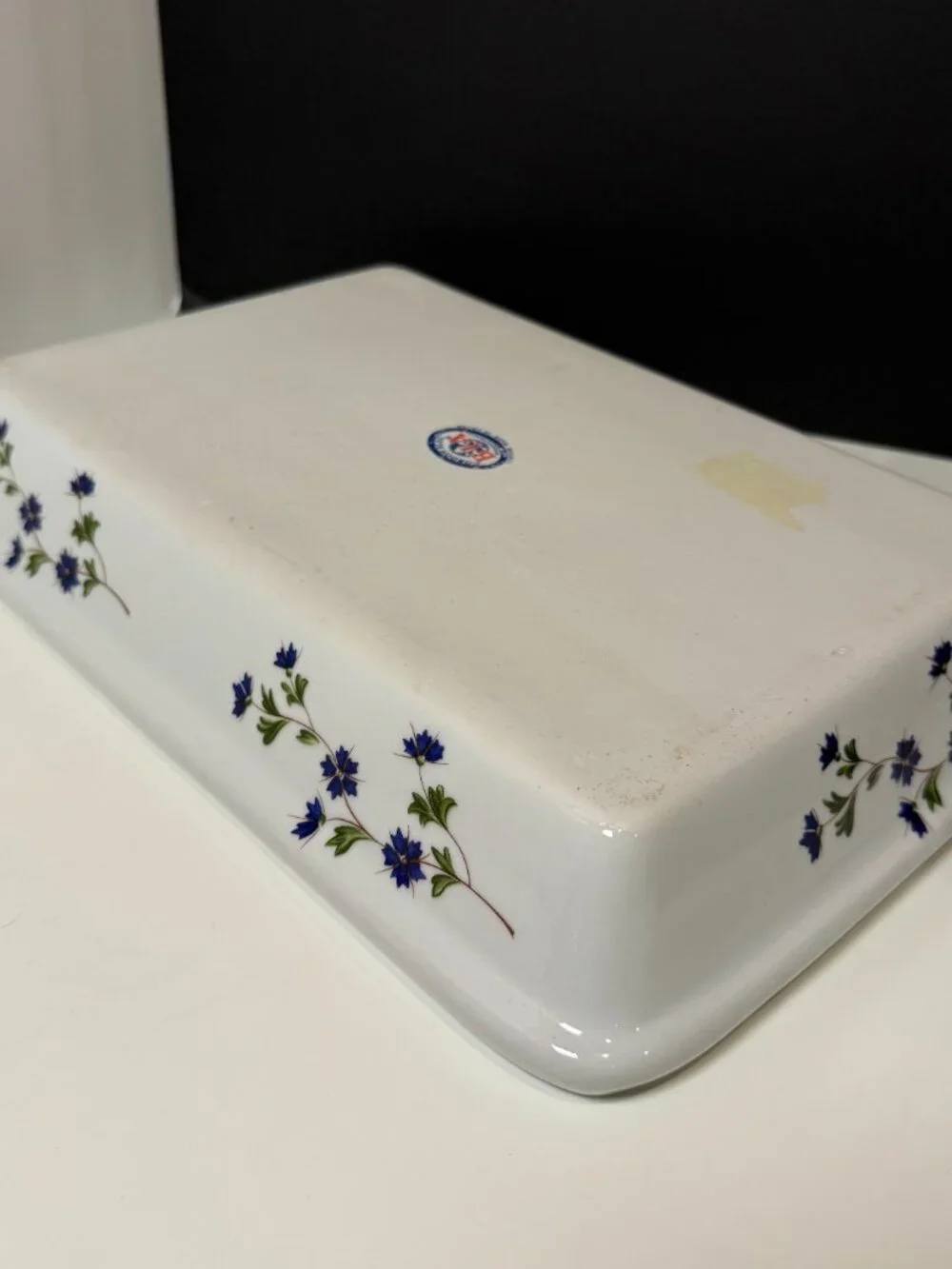 BIA Cordon Bleu 13x9 Baking Dish – White Porcelain, Amethyst Floral, EUC